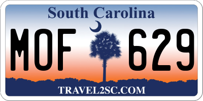 SC license plate MOF629