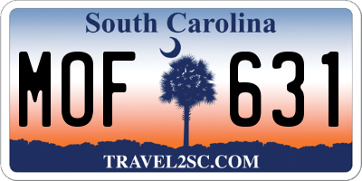 SC license plate MOF631