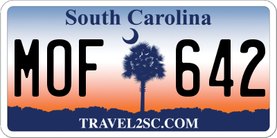 SC license plate MOF642