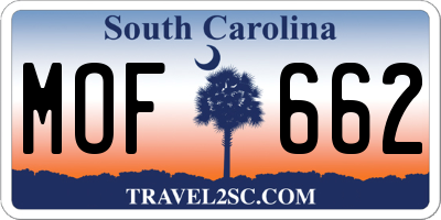 SC license plate MOF662