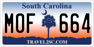 SC license plate MOF664