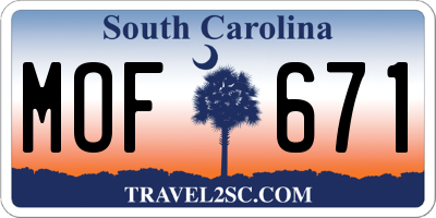 SC license plate MOF671