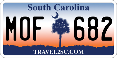 SC license plate MOF682