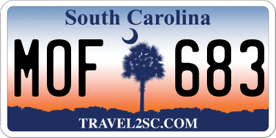 SC license plate MOF683