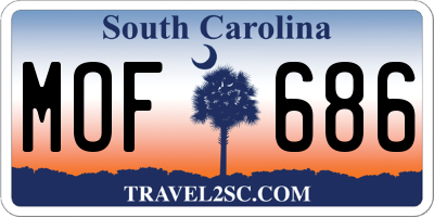 SC license plate MOF686