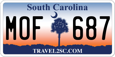 SC license plate MOF687