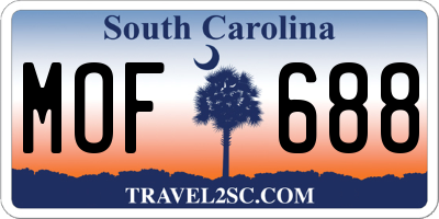 SC license plate MOF688