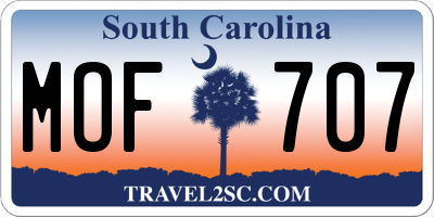 SC license plate MOF707