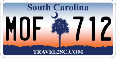 SC license plate MOF712