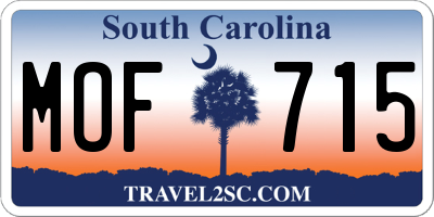SC license plate MOF715