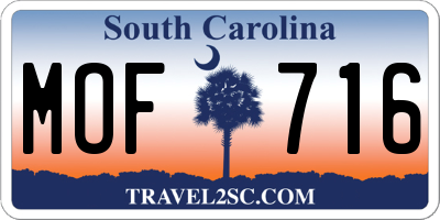 SC license plate MOF716