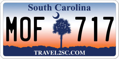 SC license plate MOF717