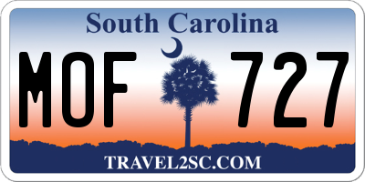 SC license plate MOF727
