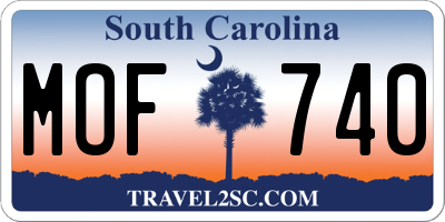 SC license plate MOF740