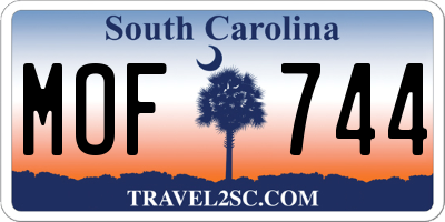 SC license plate MOF744