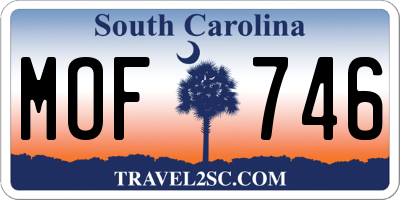 SC license plate MOF746