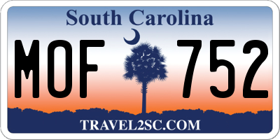 SC license plate MOF752