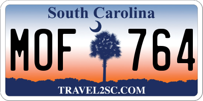 SC license plate MOF764