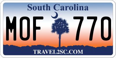 SC license plate MOF770