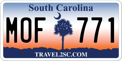 SC license plate MOF771