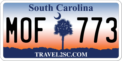 SC license plate MOF773
