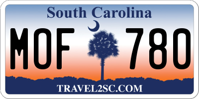 SC license plate MOF780