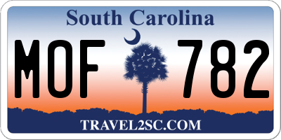 SC license plate MOF782