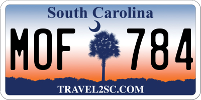 SC license plate MOF784