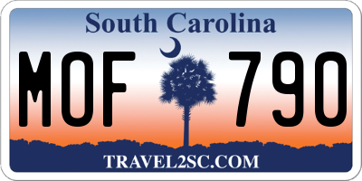 SC license plate MOF790
