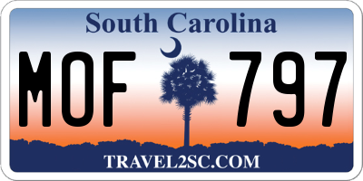 SC license plate MOF797