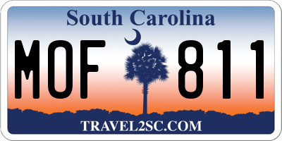 SC license plate MOF811