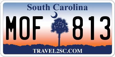 SC license plate MOF813