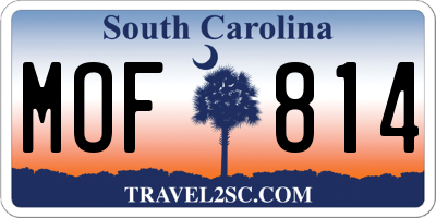 SC license plate MOF814
