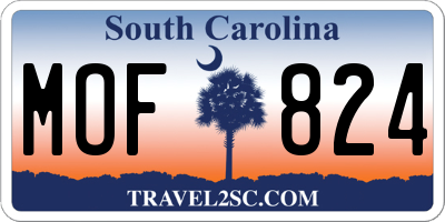 SC license plate MOF824