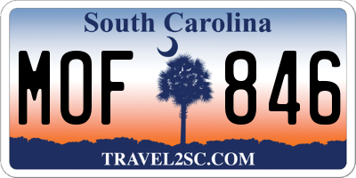SC license plate MOF846