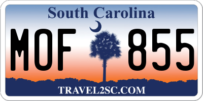 SC license plate MOF855