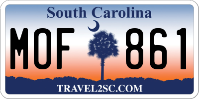 SC license plate MOF861