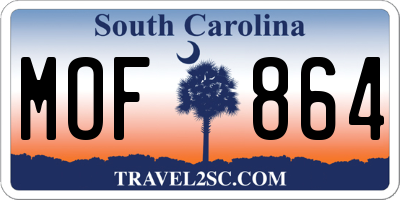 SC license plate MOF864