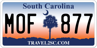 SC license plate MOF877