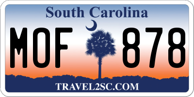 SC license plate MOF878