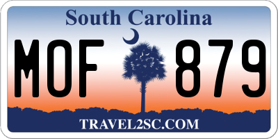 SC license plate MOF879
