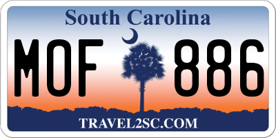 SC license plate MOF886