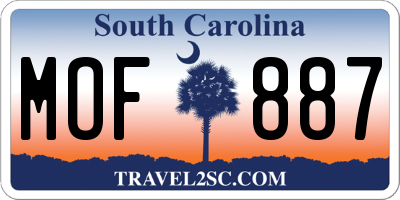 SC license plate MOF887