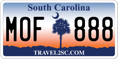 SC license plate MOF888