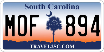 SC license plate MOF894