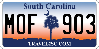 SC license plate MOF903