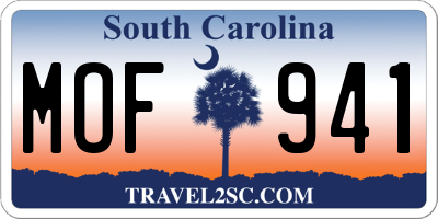SC license plate MOF941
