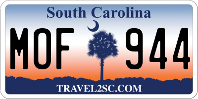 SC license plate MOF944