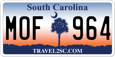 SC license plate MOF964