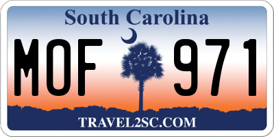 SC license plate MOF971
